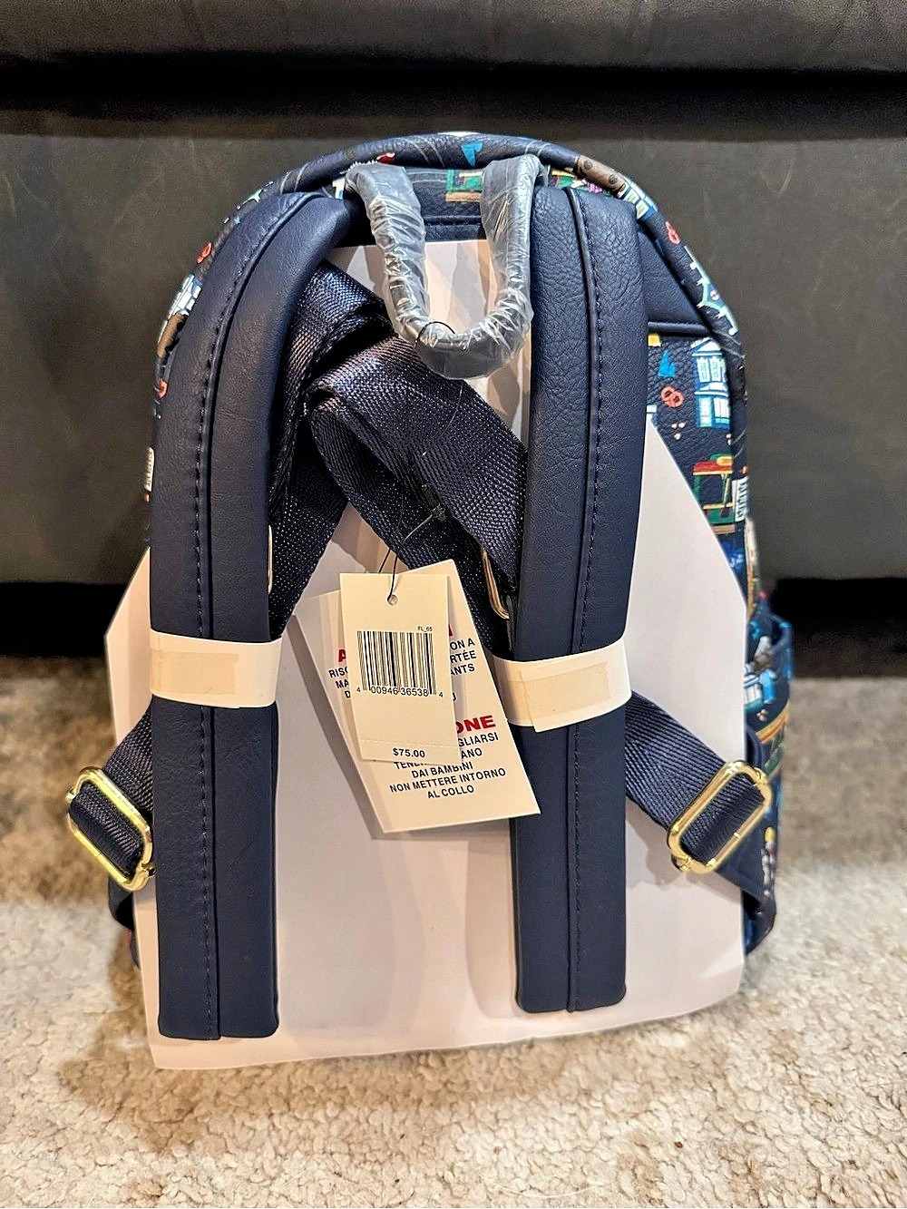 Loungefly Disney Parks Main Street Dapper Dans Mini Backpack Blue & Red - Picture 3 of 5
